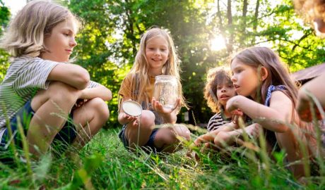 Enfants qui découvrent la nature , éducation en environnement